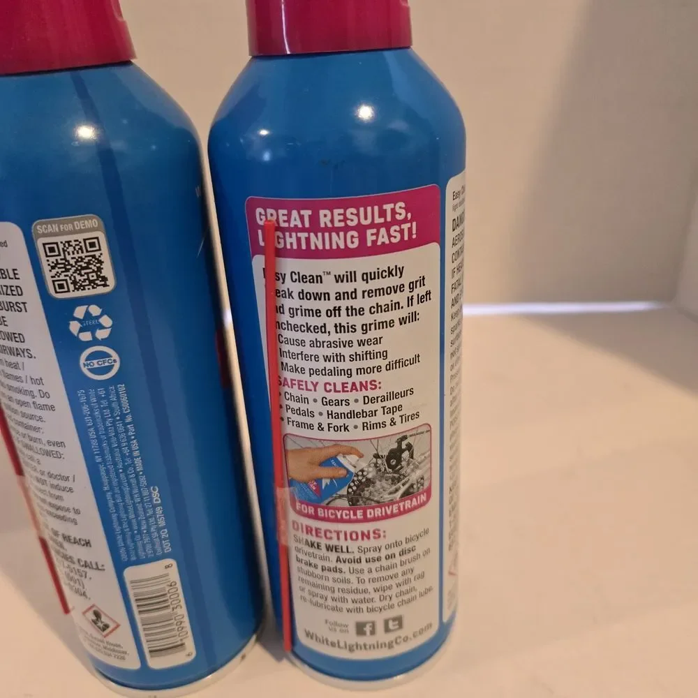 2 New White Lightning Easy Clean 6 Oz Degreaser For Bicycle‎ Chain & Gears